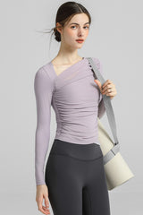 Chic Padded Slim Long Sleeve Yoga Base Layer