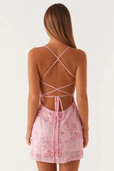 Backless Spaghetti Strap Sequin Dress