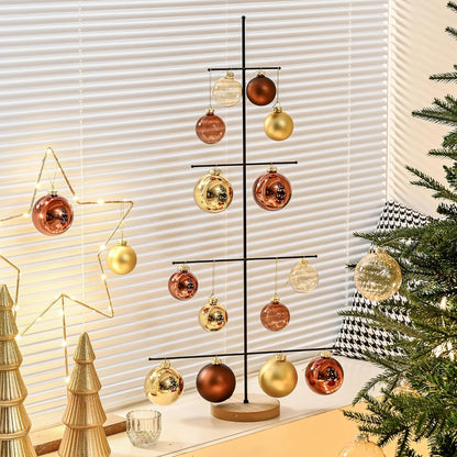 Set of 9 Brown Glass Christmas Ball Ornaments with Various Finishes