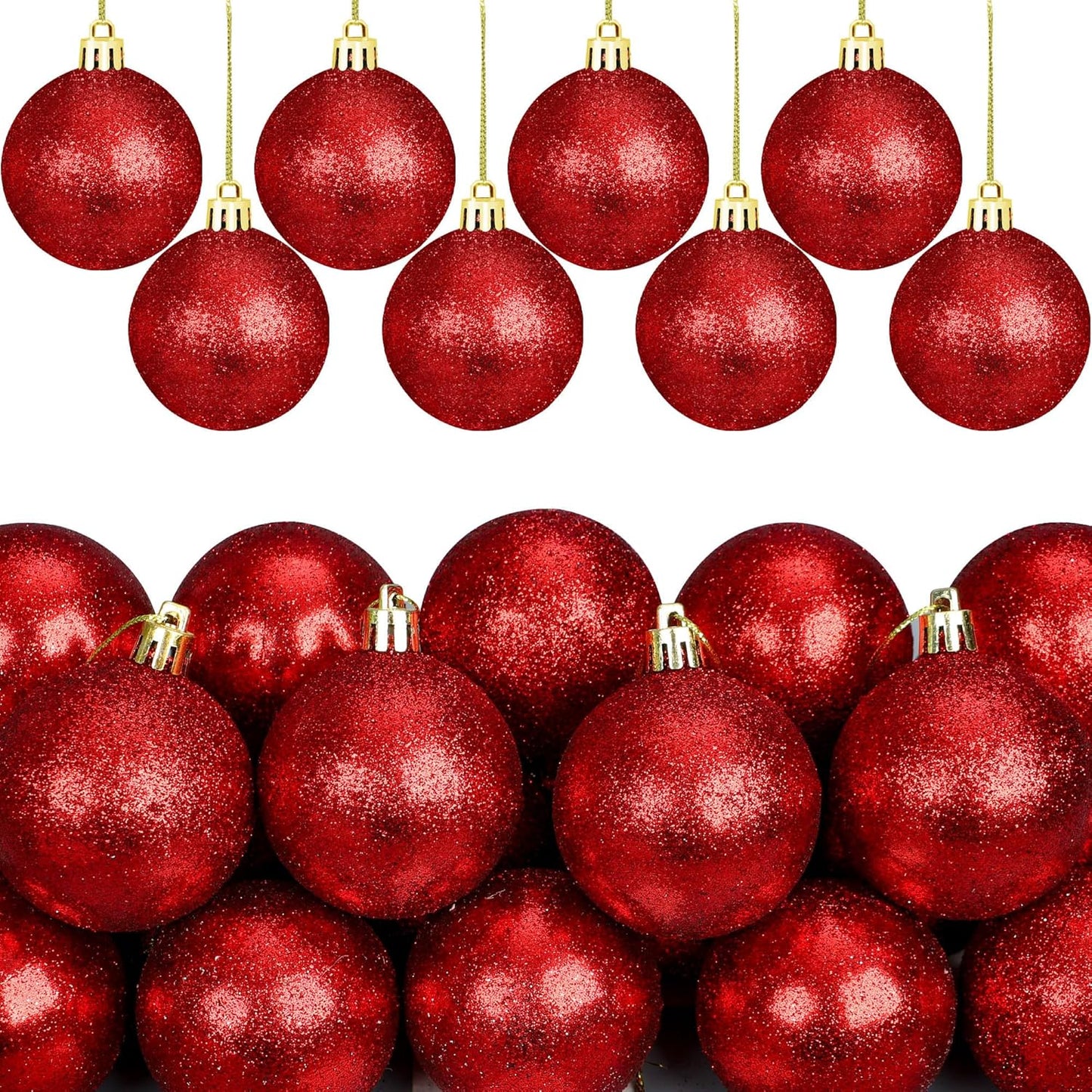 12 Pcs Shatterproof Christmas Red Ball Ornaments - 2.4 Inch Tree Decorations