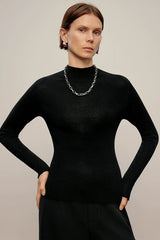 Wool Seamless Mock Neck Base Layer
