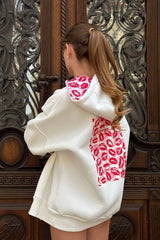Oversized Boyfriend Lip Print Hoodie