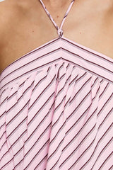 Striped Halter Backless Chic Mini Dress