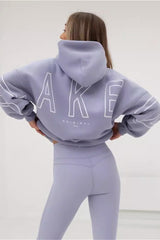 Printed Thick Loose Hoodie