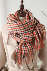 Checkered Thermal Shawl Christmas Scarf