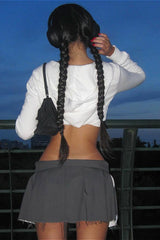 Crop Top Slim Fit Zip-Up Cardigan Hoodie