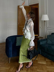 Sexy Loose White Ruffle Blouse