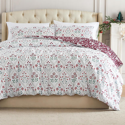 Farmhouse Christmas Print Duvet Cover/Comforter Set - Queen Size