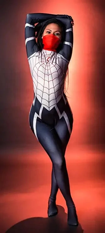 Cindy Costume Moon Superhero Spiderman Cosplay Bodysuit Silk Women