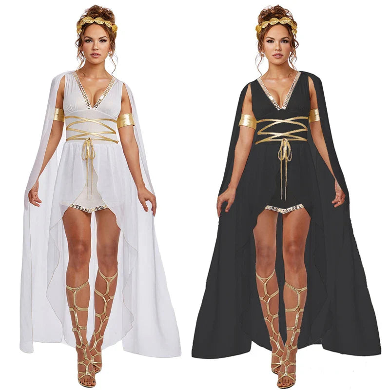 Goddess Cleopatra Greek Athena Women Halloween Ancient Dress Carnival Costume