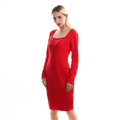 2024 Casual Solid Color Long-sleeved Velvet Dress