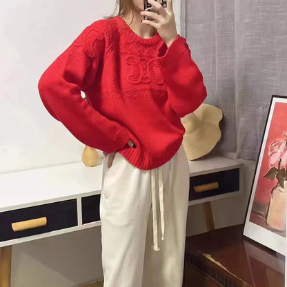 Autumn Winter 3D Knitted High-end Loose-fit Pullover Sensibility Sweater