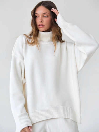 Women Autumn Winter Thick Warm Pullover Top Oversized Casual Loose Knitted Sweater