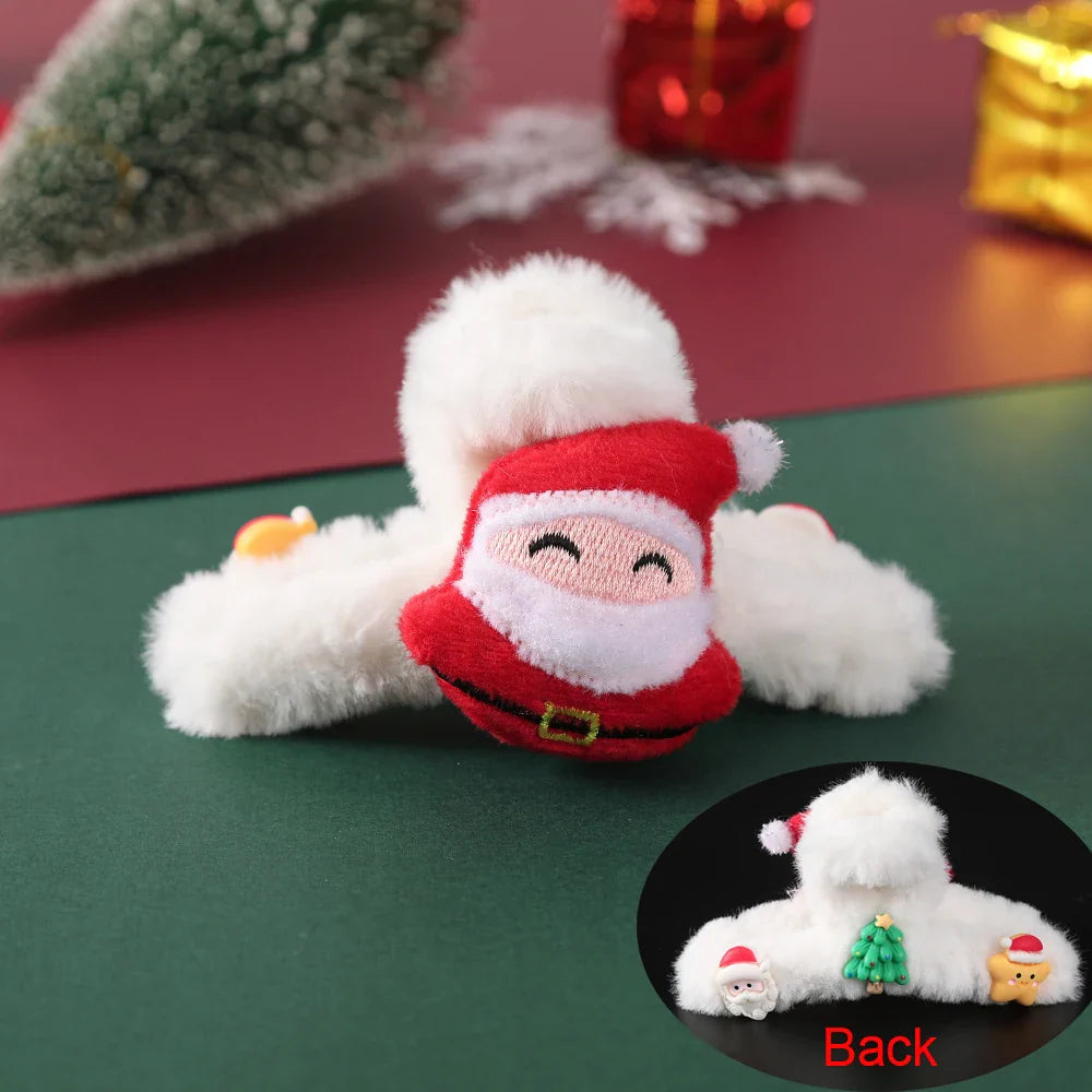 Snowman Plush Red Festive Christmas Ponytail Hair Accessory