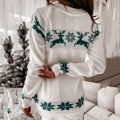 Christmas Deer Knitted Long Sleeve Sweater