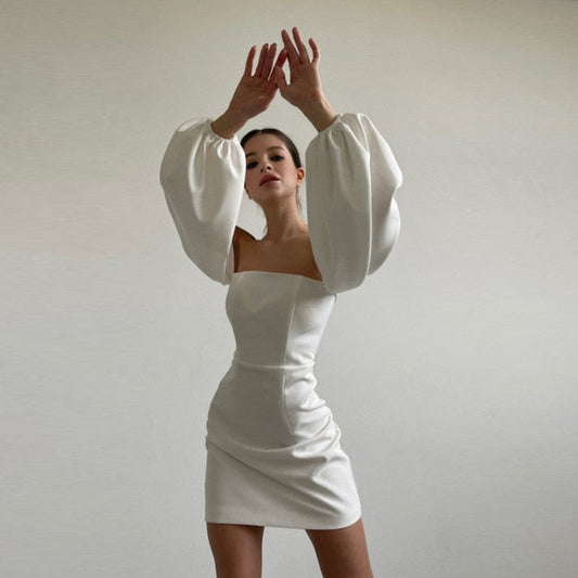 Amy Fashion - Churses Sexy Off The Shoulder Bodycon White Dress