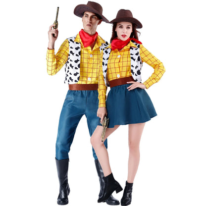 Cowboy Cosplay Halloween Costume Carnival Woody Up Dress Sheriff Unisex