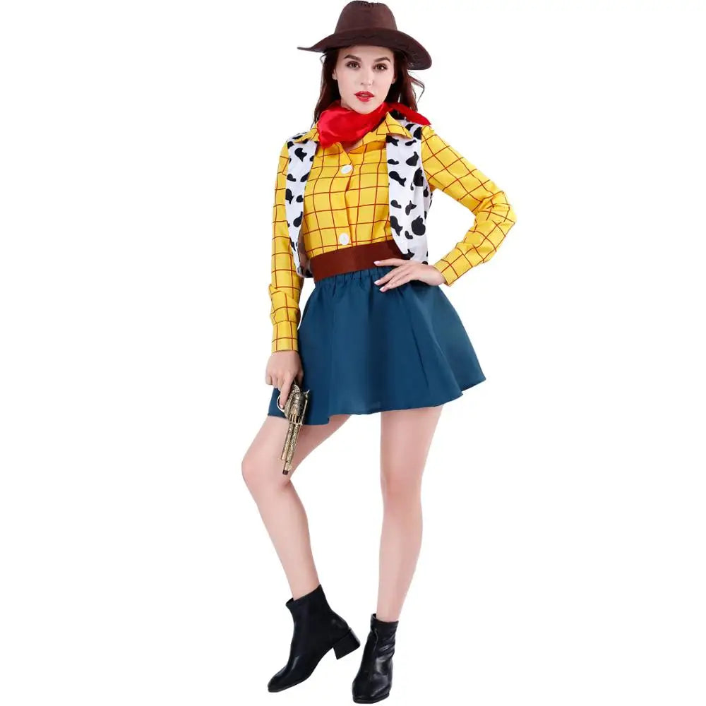 Cowboy Cosplay Halloween Costume Carnival Woody Up Dress Sheriff Unisex