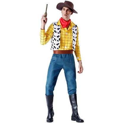 Cowboy Cosplay Halloween Costume Carnival Woody Up Dress Sheriff Unisex