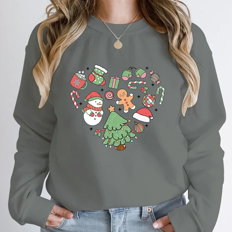 Heart Tree Snowman Christmas Hoodie