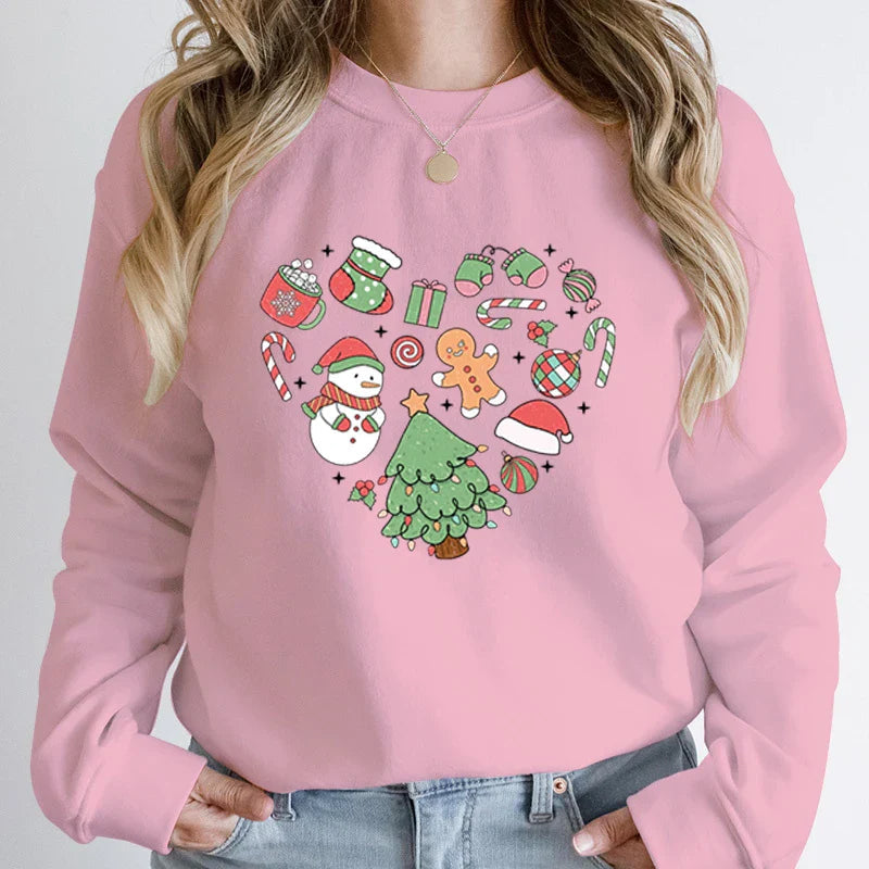 Heart Tree Snowman Christmas Hoodie