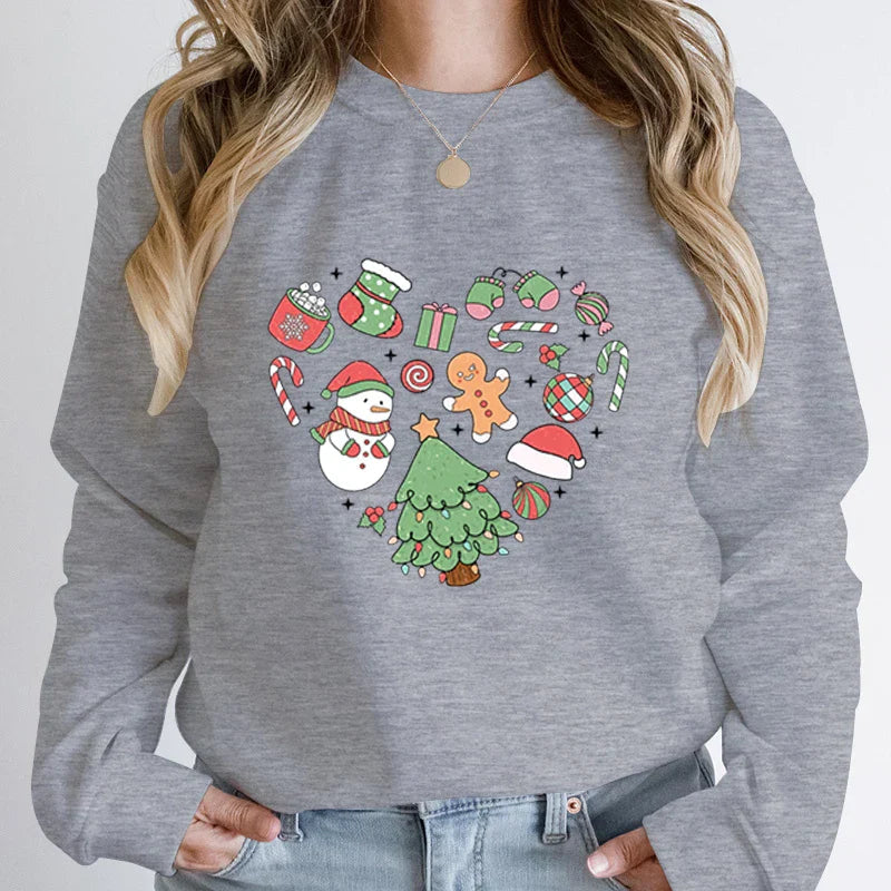 Heart Tree Snowman Christmas Hoodie