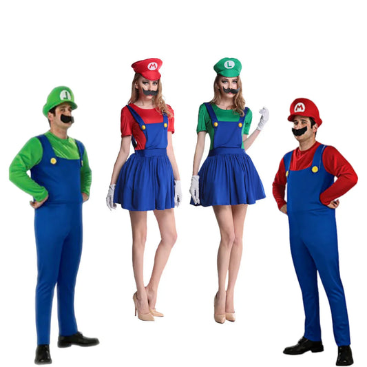 Deluxe Cosplay Men Costume Fancy Super Brothers Luigi Dress Halloween