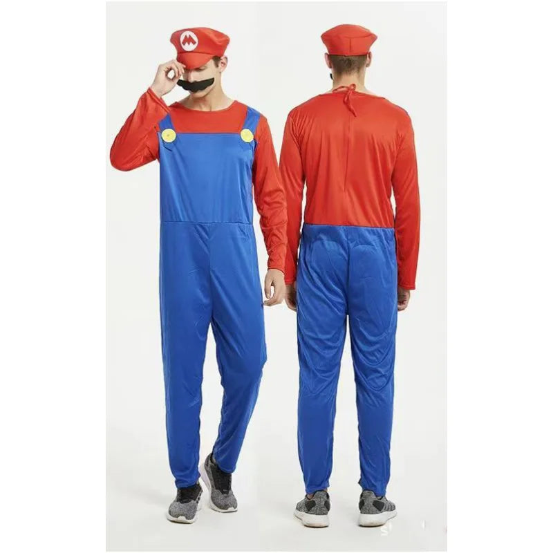 Deluxe Cosplay Men Costume Fancy Super Brothers Luigi Dress Halloween