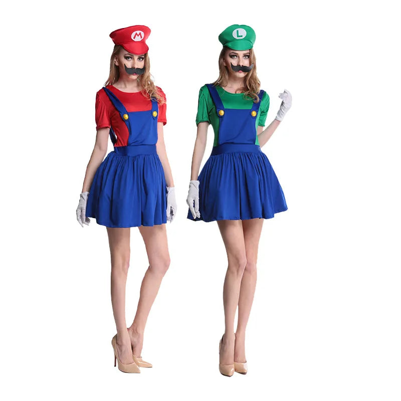 Deluxe Cosplay Men Costume Fancy Super Brothers Luigi Dress Halloween