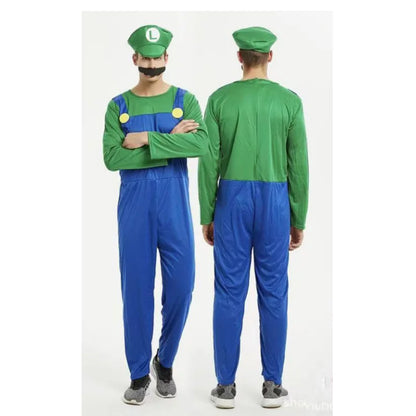 Deluxe Cosplay Men Costume Fancy Super Brothers Luigi Dress Halloween