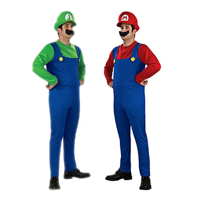 Deluxe Cosplay Men Costume Fancy Super Brothers Luigi Dress Halloween