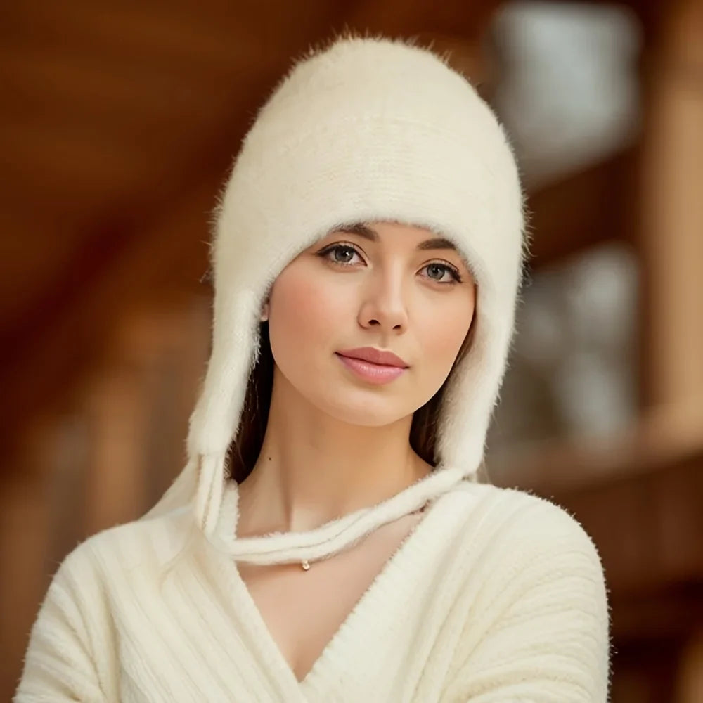 Double Layered Wool Knitted Ear Protection Hat