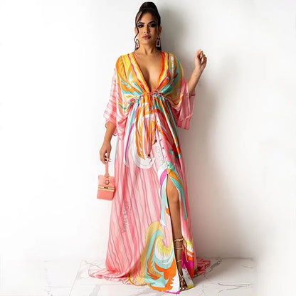 Amy Fashion - 2024 Summer Elegant Gorgeous Printing Long Party Boho Dress