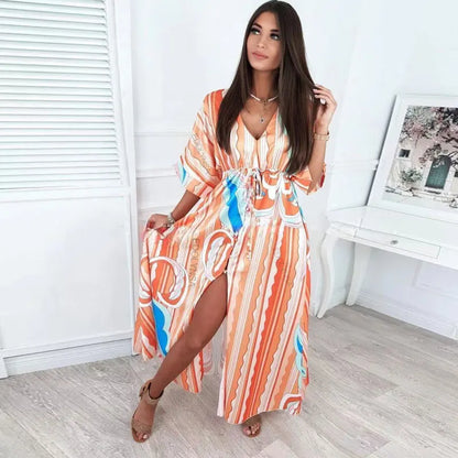 Amy Fashion - Summer Elegant Gorgeous Printing Long Party Boho Dress