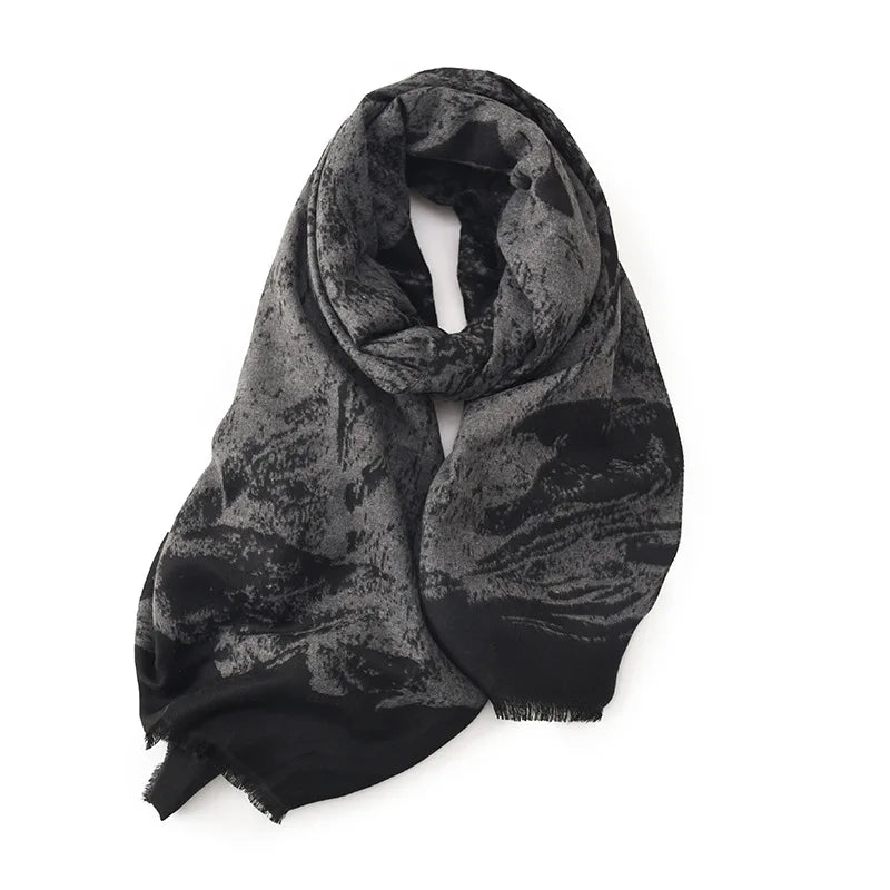 Elegant Lightweight Stylish Fall Winter Color Matching Thick Long Wide Thermal Scarf