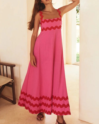 Amy Fashion - 2024 Summer Holiday Elegant Vintage Sling Long Maxi Boho Dress