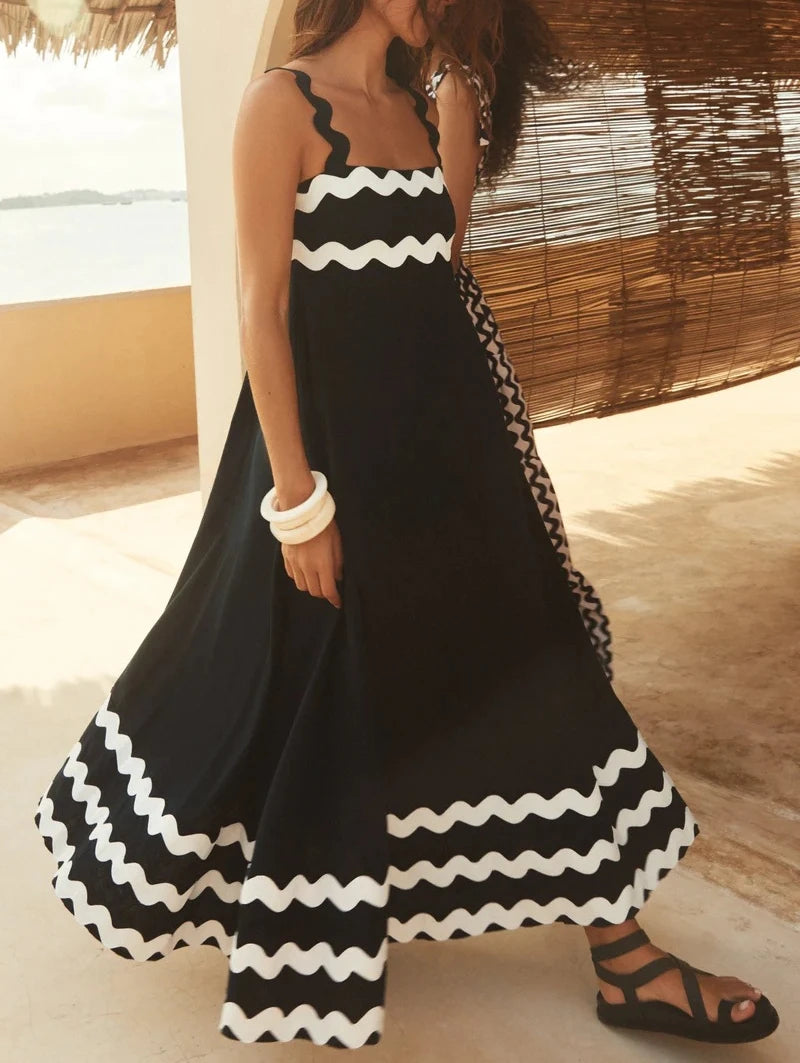 Amy Fashion - 2024 Summer Holiday Elegant Vintage Sling Long Maxi Boho Dress