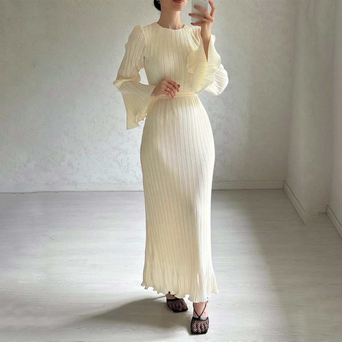 Elegant Sequin V Neck High Waist Ruched Bodydon Long Sleeve Chic Lady Split Evening Party Mini Dress