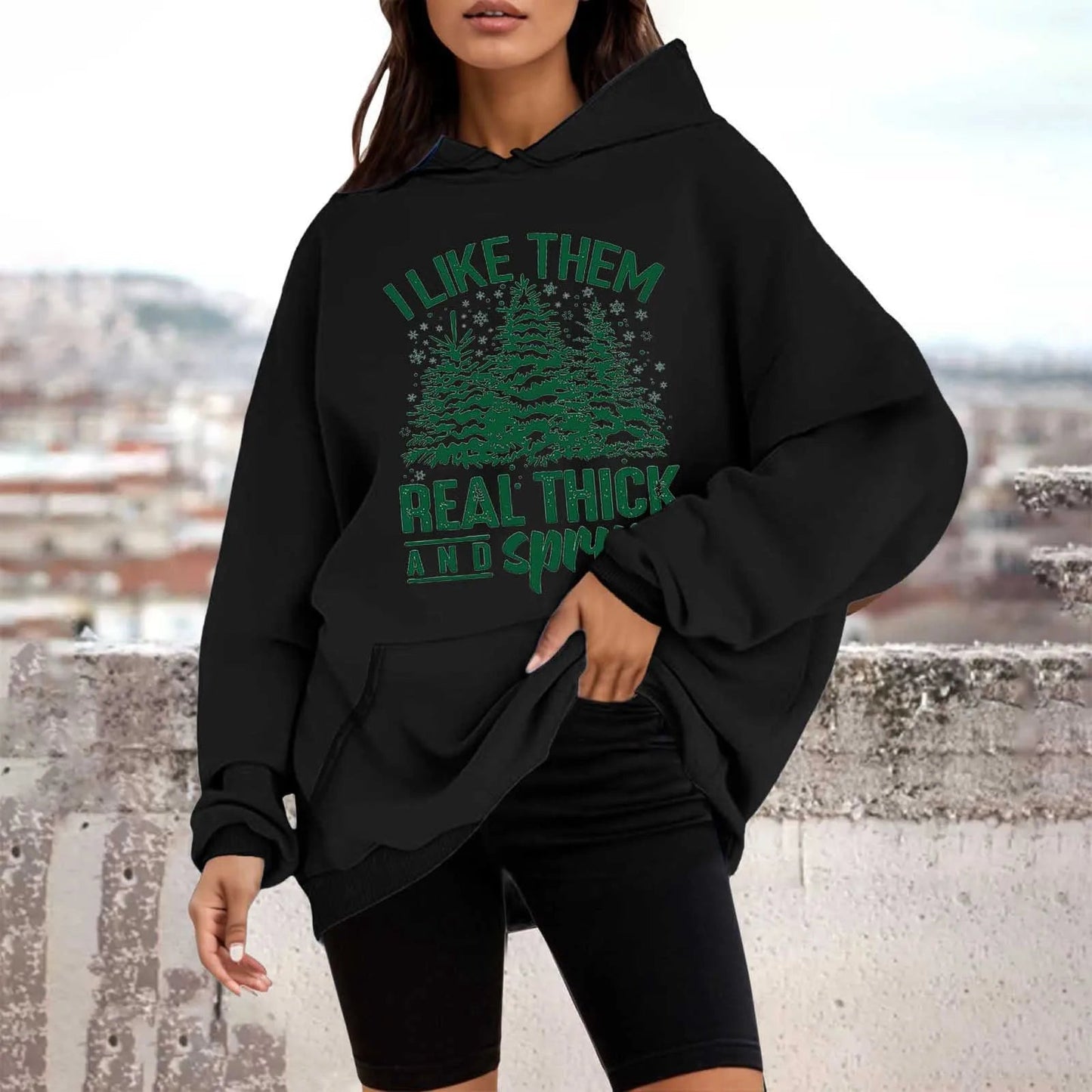 Christmas Tree Crewneck Pullover Hoodie - Autumn Collection