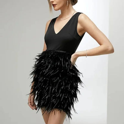 Cold Shoulder Glitter Sequined Lace-Up Deep V-Neck Long-Sleeve Belt Mini Elegant Club Party Vestidos Dress