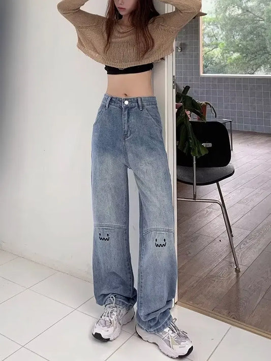 Amy Fashion - Street Trend Ruffian Handsome Letter Hip Hop Personality Fashion Ladies Trousers Jean