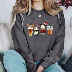 Charming Gingerbread Coffee Magic Kingdom Christmas Hoodie Dark Grey / S Hoodies-L