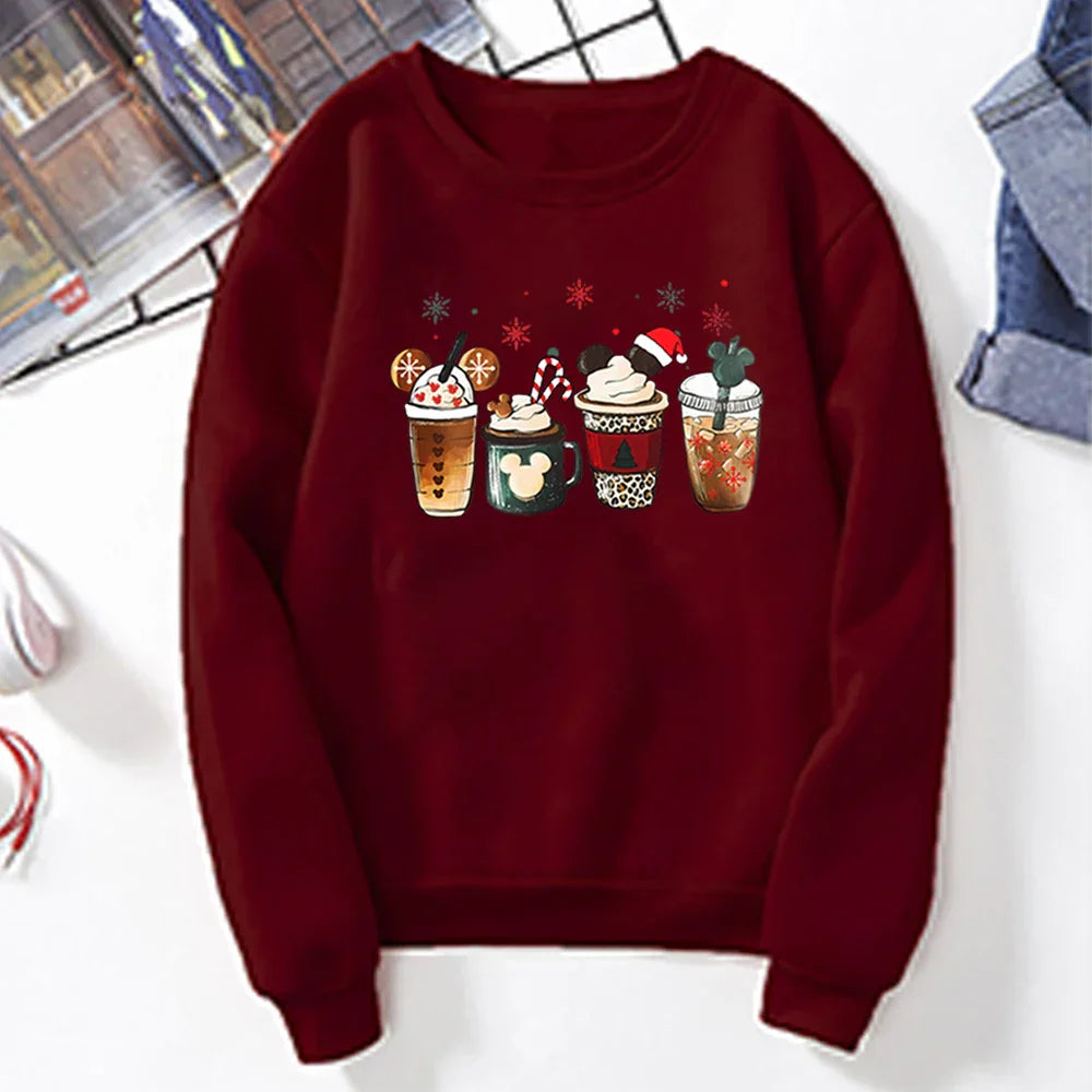 Charming Gingerbread Coffee Magic Kingdom Christmas Hoodie Burgundy / S Hoodies-L
