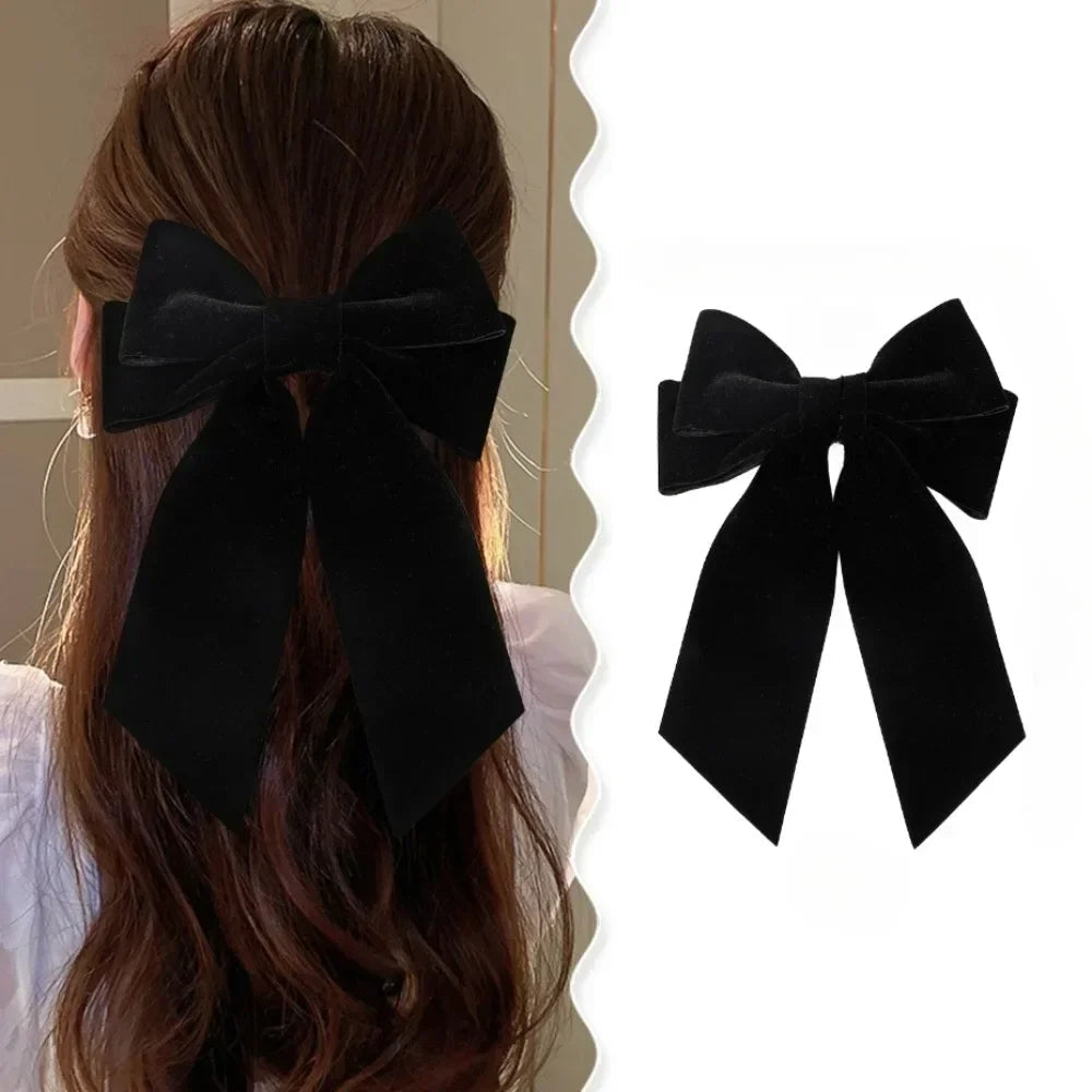 Black Red Velvet Long Ribbon Wedding Fashion Christmas Hair Accessory Accessories-L