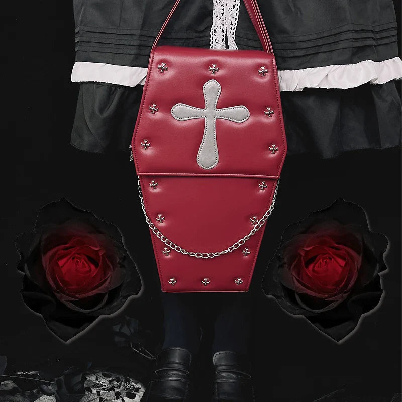 Vampire Gothic Coffin Crossbody Shape Lolita Bag School Punk Halloween