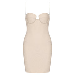 Strappy Sleeveless Drill Chain Mini Bandage Dress HB7917