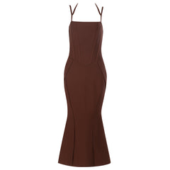 Strappy Sleeveless Midi Striped Bandage Dress HB79650