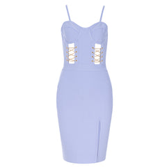 Strappy Sleeveless Midi Cut Out Bandage Dress HB8008