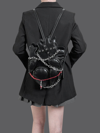 Dark Sexy Heart Style Bag Original Punk Chain Shoulder Metal Binding Gothic