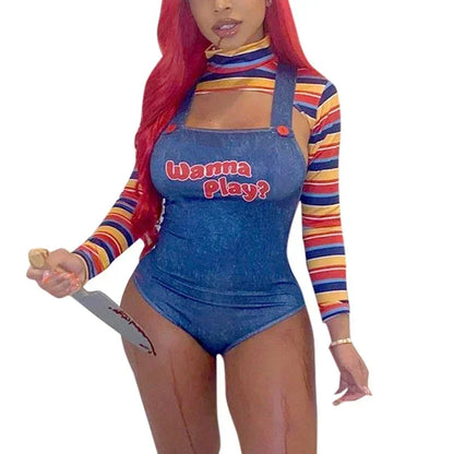 Halloween Chucky Wanna Movie Killer Doll Costume Play Nightmare Scary